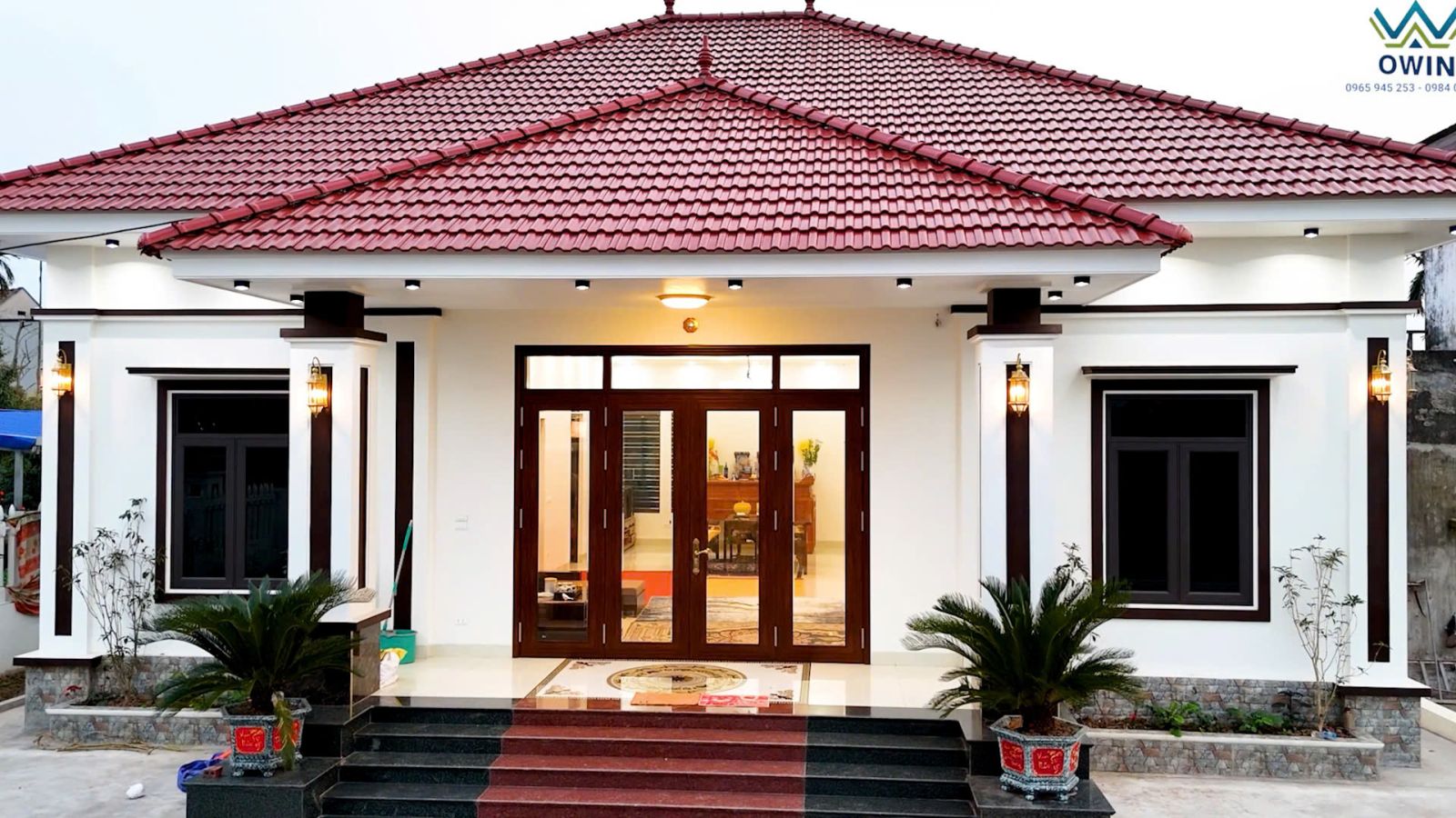 Thi công cửa nhôm kính cao cấp mái Nhật 1 tầng tại Nam Định