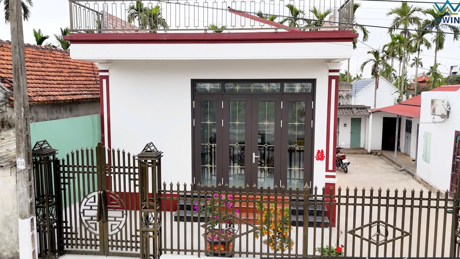 Lắp đặt bộ cửa nhôm Owin 4 cánh cao cấp ở Hải Hậu, Nam Định