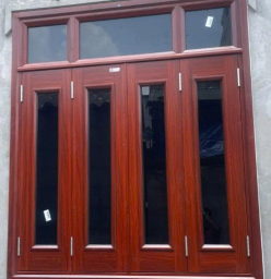 CỬA SỔ THÉP VÂN GỖ 4 CÁNH